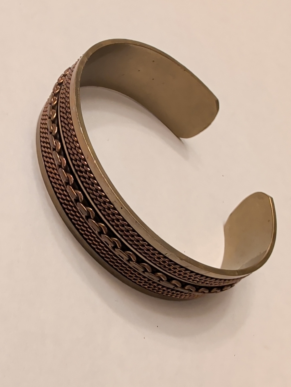 Vintage Bronze Multi-Textured Cuff Bracelet